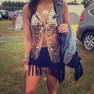 Gold sequin disc top ✨✨